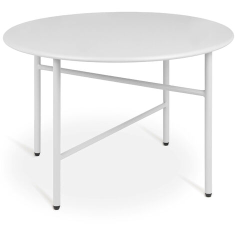 bomoe Mesa Auxiliar Redonda Claro Ø 53 cm Blanco