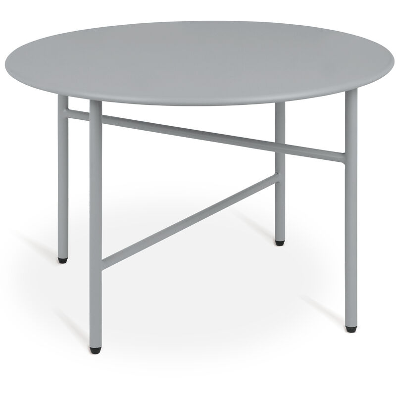 Petite Table Basse Ronde en Métal ø 53 cm Gris - Bomoe