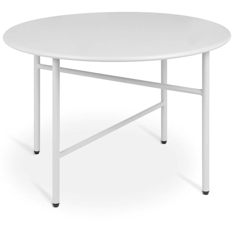 Petite Table Basse Ronde en Métal ø 53 cm Blanc - Bomoe