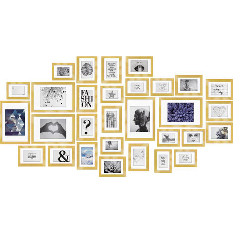 Relaxdays Cadres photo, lot de 12, différentes tailles 15x10, 18x13, 20x15,  25x20 cm, mur, picture frame, noir