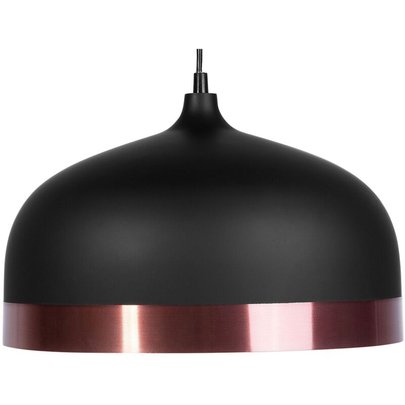 Lampe Suspension Déco en Métal Noir et Bronze avec Intérieur Blanc E27 Max. 40W Solution Éclairage pour Salle à Manger Minimaliste Moderne Beliani