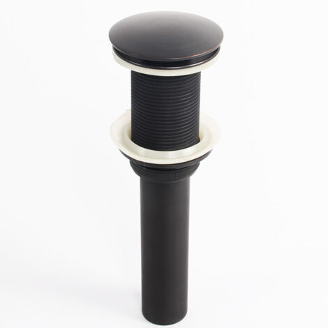 Bon de Vidange à Bouton-Poussoir avec Débordement - Mécanisme Pop-Up en Laiton Noir Universel - pour Évier de Cuisine ou Salle de Bain