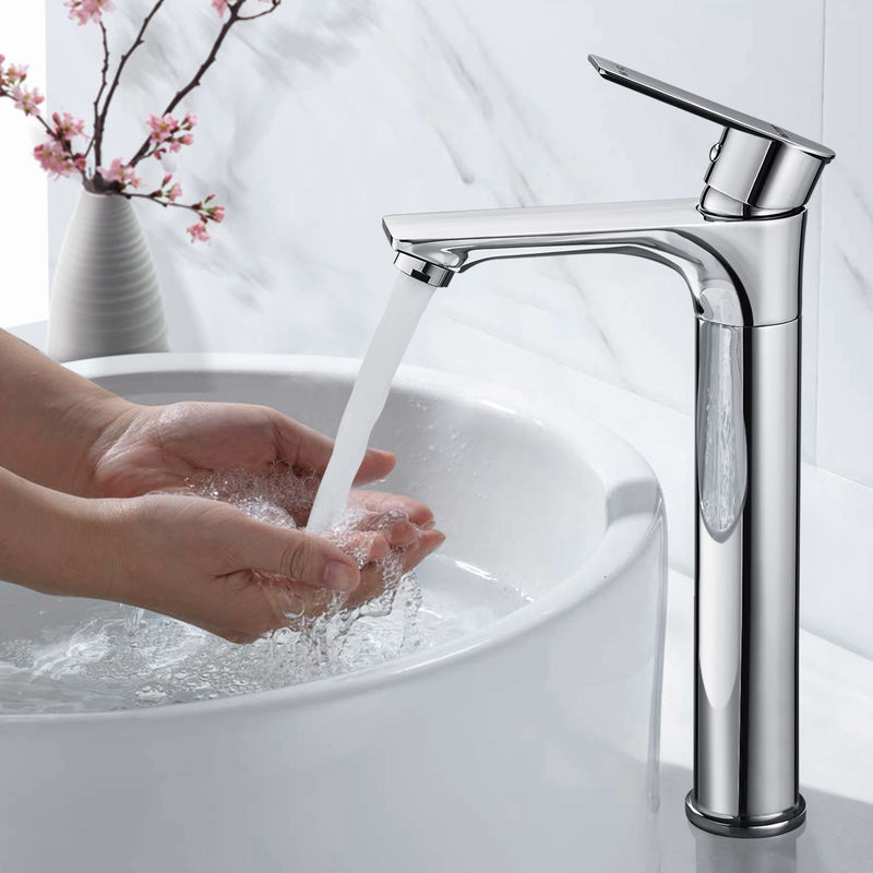 

Grifo de Lavabo Alto Monomando 360° Giratorio Grifería de Fregadero para Baño Cuenca, Mezclador con Válvula De Cerámica, Aireador Desmontable Ahorro