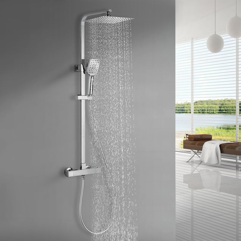 Bonade Shower System 9 Inch Shower Head Shower Head Set With 3 Height Height Adjustable Shower Column With Wall Mount Rain Shower Head For Chrome Plated Bathtub Bon90