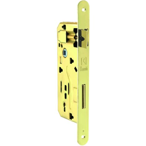 Bonaiti SERRATURA LEGNO PATENT INF. B/TONDO Art. 040T - ottonato lucido E.50