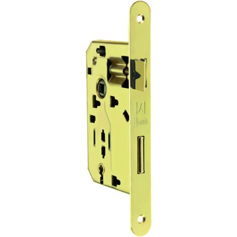 Bonaiti SERRATURA LEGNO PATENT INF. B/TONDO Art. 042T - ottonato lucido E.35
