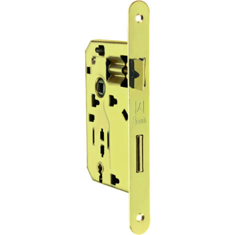 Bonaiti SERRATURA LEGNO PATENT INF. B/TONDO Art. 042T - ottonato lucido E.45