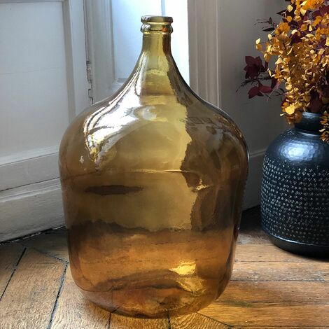 Bonbonne dame jeanne en verre recyclé ambre 34L - Giallo