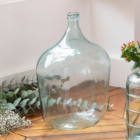 Bonbonne dame jeanne en verre recyclé transparent 34L - Trasparente