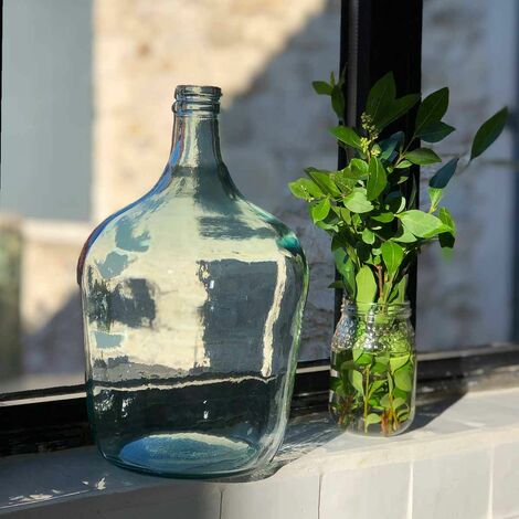 Bonbonne dame jeanne en verre recyclé transparent 4L - Trasparente