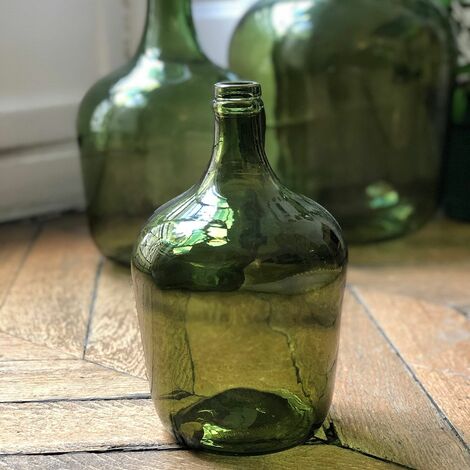 Bonbonne dame jeanne en verre recyclé vert olive 4L - Verde