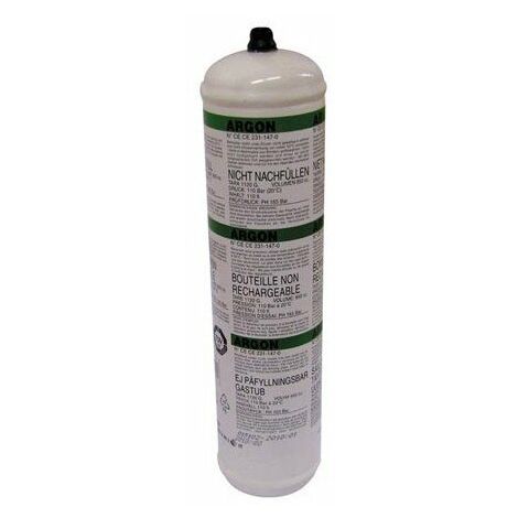 Bonbonne argon 950 ml pour poste de soudure – Gaz de qualité professionnelle – Adaptée aux travaux intérieurs et extérieurs – Rowi
