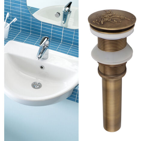 Bonbonne de vidage pop-up pour évier - Drain cuivre vintage anti-fuite, sans trop-plein, pour cuisine/salle de bain - 383g, 1 pièce