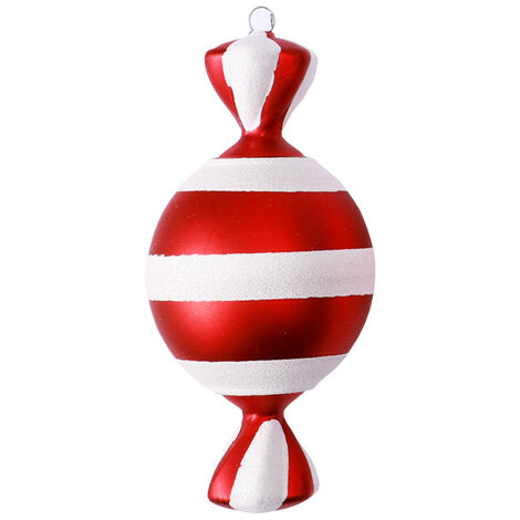 Bonbons Rectangulaires Rouge et Blanc 15 cm Décoration de Sapin Décoration de Noël Cottage Bonbons Rectangulaires (2 pièces)