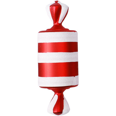 Bonbons ronds rouges et blancs 15cm décoration sapin Noël pendentif maison de campagne bonbons ronds (2 pièces)