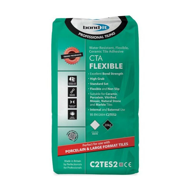 Bond It BDCTAF CTA Flexible Wall & Floor Tile Adhesive White 20Kg