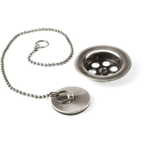 Bonde à bouchon pour lavabo, bidet et évier Ø 70 mm Chaînette de 42 cm. - TRES 03474601AC