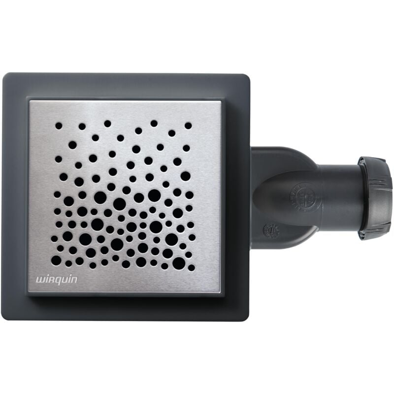 Wirquin - Bonde de douche à l'italienne Venisio Compact avec grille Soda en inox et membrane Slim pour vidage de douche 30723970, gris