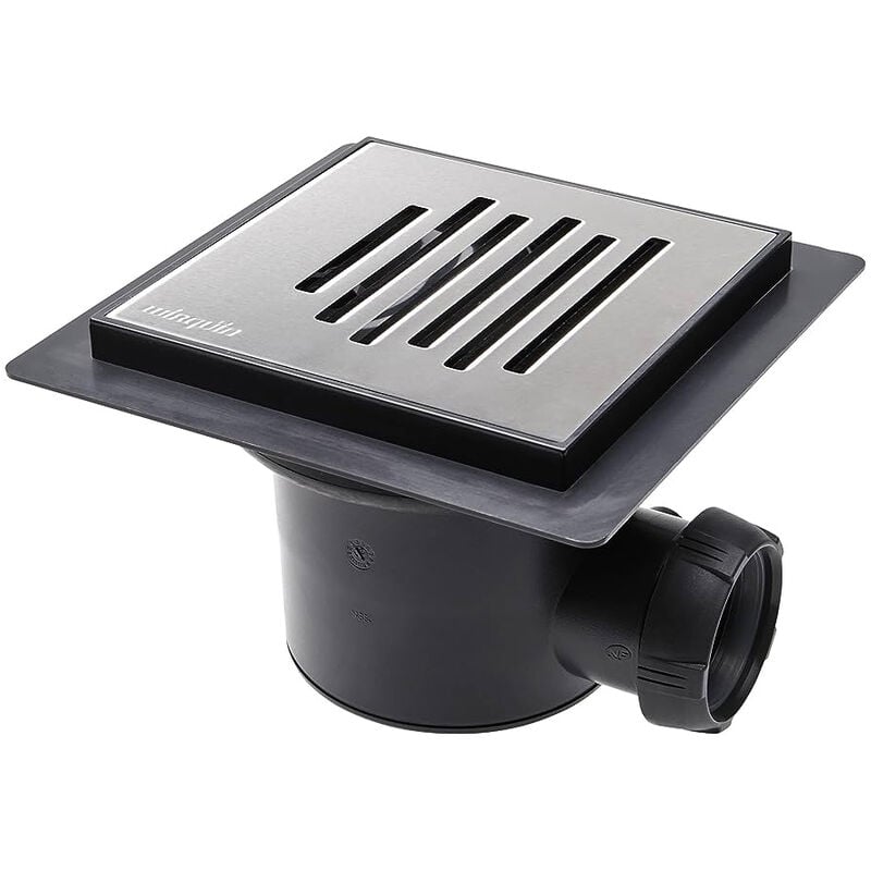 Wirquin Pro - Bonde à chaper Venisio Horizontal, finition grille city inox brossé Ø40