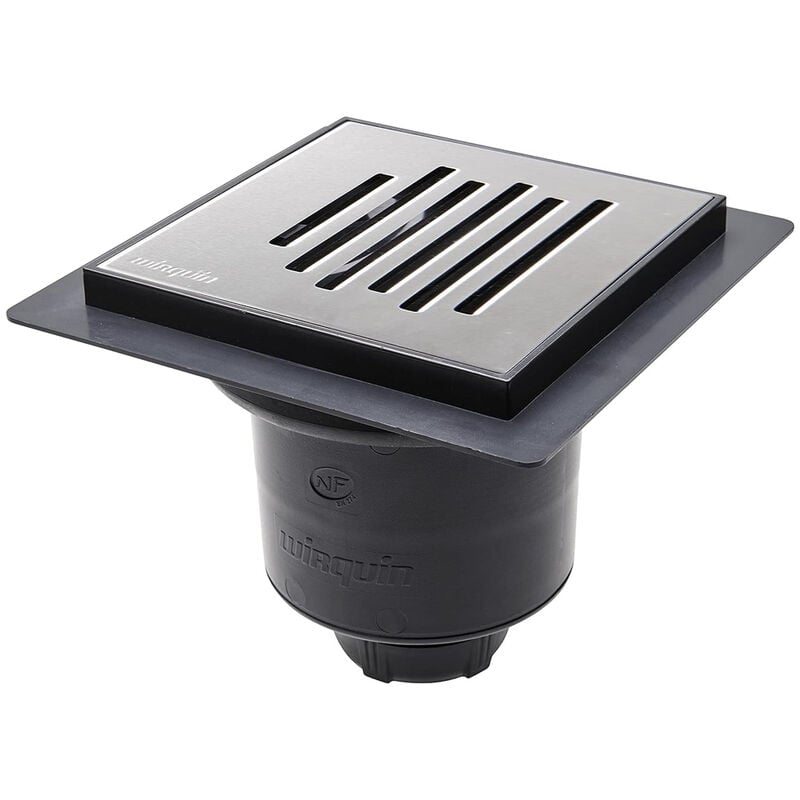 Wirquin Pro - Bonde à chaper Venisio Vertical, finition grille city inox brossé Ø40