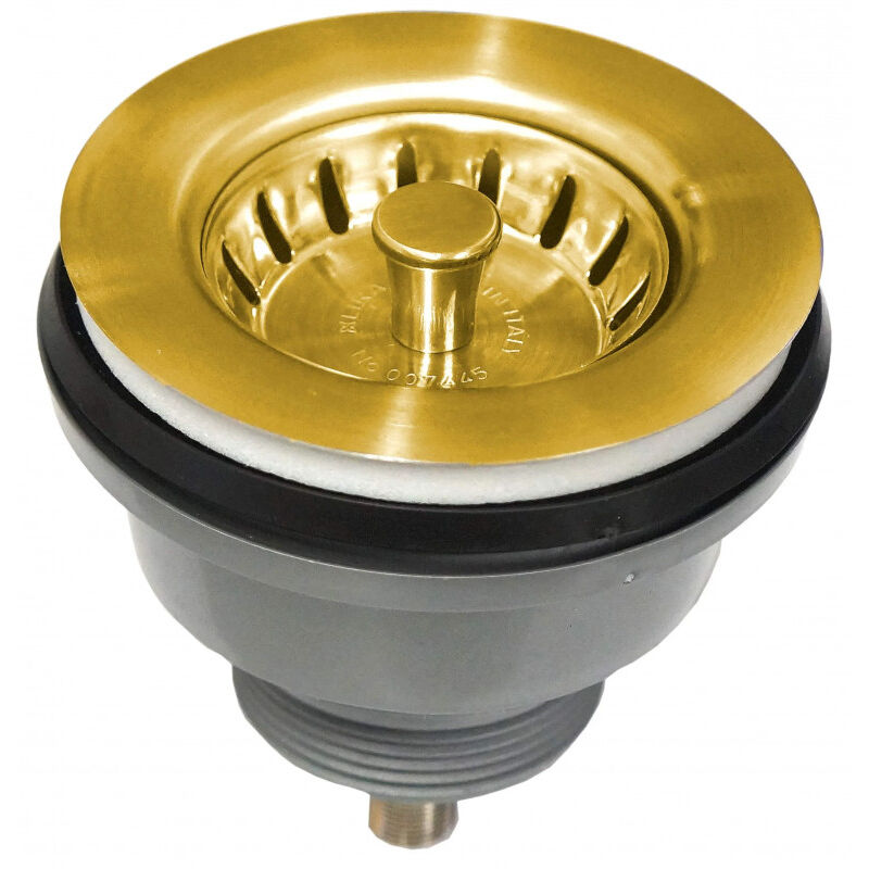 Bonde à panier D.86mm pour trou de 60mm, gold satin PVD