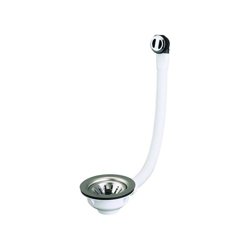 Bonde évier à panier avec trop-plein à clapet coulissant Valentin