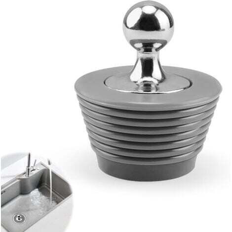 Bonde Baignoire,  Conique Matériau en Silicone Bouchon Baignoire, Bouchon Silicone avec Poignée en Alliage de Zinc
