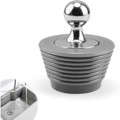 Bonde Baignoire, Conique Matériau en Silicone Bouchon Baignoire, Bouchon Silicone avec Poignée en Alliage de Zinc
