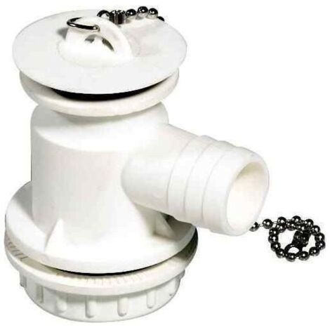 Bonde blanche avec siphon Ø30 mm pour camping-car et caravane