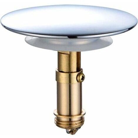 Bonde clic-clac pop-up 66 mm pour lavabo de salle de bain, lavabo de cuisine, lavabo de salle de bain, bouchon en laiton massif plaqué chrome