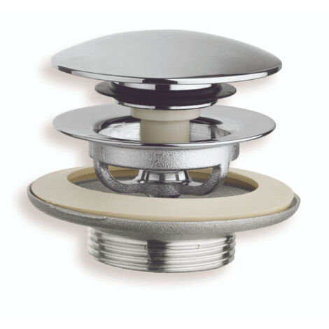 Bonde clic clac pour siphon de baignoire, chrome (UD370CR)