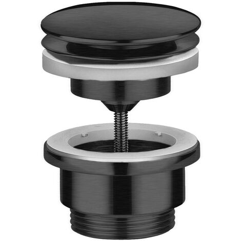 Bonde clic-clac pour vasque universelle sans lanterne de trop-plein PVD Noir Mat Brossé