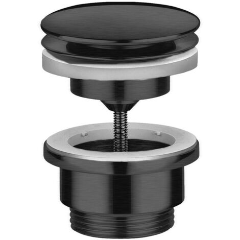 Bonde clic-clac pour vasque universelle sans lanterne de trop-plein PVD Noir Mat Brossé