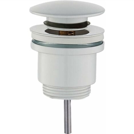 TECOM Bonde clic-clac ronde modèle standard, coloris blanc mat Damast 18217 Blanc mat