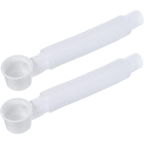 Bonde de baignoire extensible et réglable, tuyau flexible de 28 cm pour douche de salle de bain, blanc, lot de 2