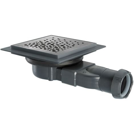 Bonde de douche à l'italienne Venisio Compact avec grille Soda en inox et membrane Slim pour vidage de douche Wirquin 30723970, gris