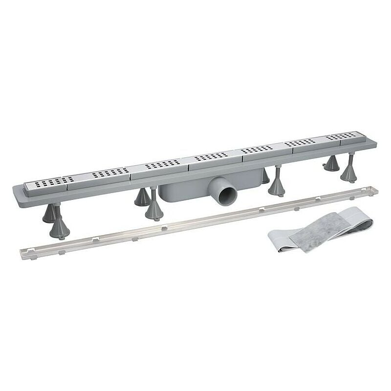 Banyo - Bonde de douche Basicflow, longueur 800mm avec film d'étanchéité 1000x250mm 2x grille inclus