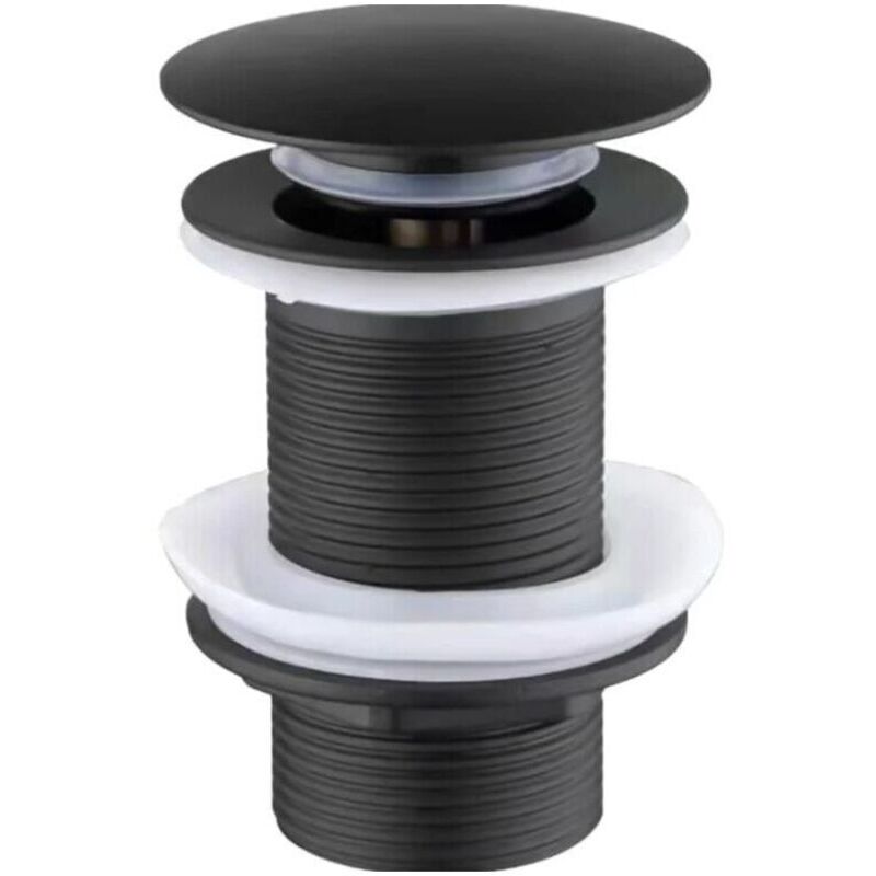 Bonde de douche et lavabo Noir Sans Trop Plein, Bonde de douche et lavabo Pop Up Noir Universelle, Bonde de Vidage Sans Trop Plein, Bonde de Vidange