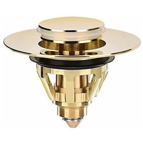 Bonde de douche et lavabo universel - Bouchon de valve - évier - Passoire en laiton anti-obstruction - Autre accessoire pour évier - Bonde d'évier (doré)