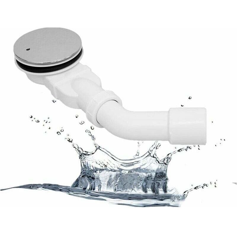 Bonde de douche extra plate 90 mm - Kit de trou d'écoulement pour receveur de douche, siphon de douche avec système anti-odeurs, tamis à cheveux,