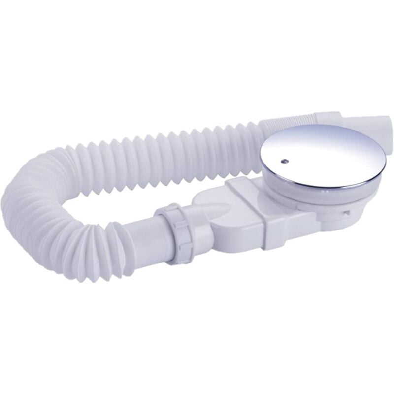 Shining House - Bonde de douche extra plate de 90 mm pour receveur de douche, siphon avec système anti-odeurs, filtre à cheveux, tuyau flexible,