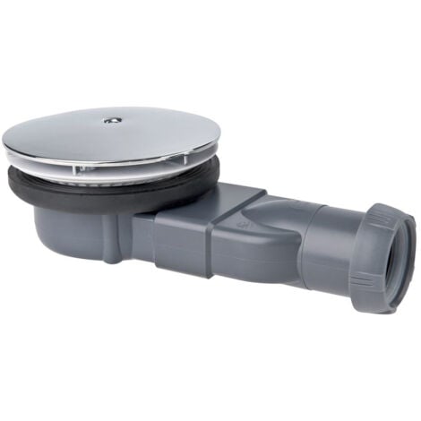 bonde de douche extra-plate slim pour receveurs extra-plats ‚aö‚aè90 avec membrane et dome en abs, gris, wirquin, ref. 30719686