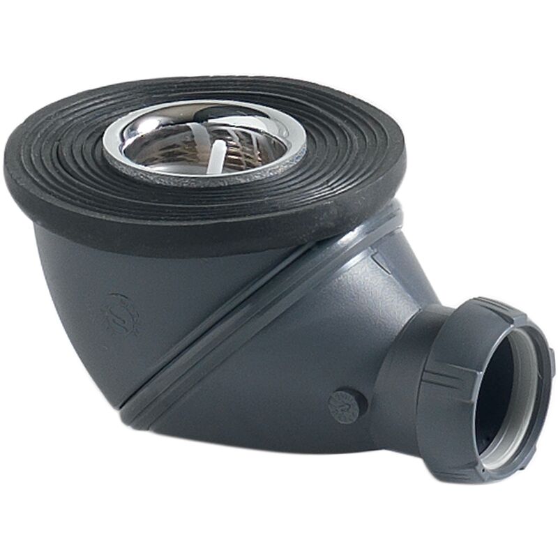 Wirquin - Bonde de douche James D90 sortie D40 sans dôme orientable à 360° 30722177, gris