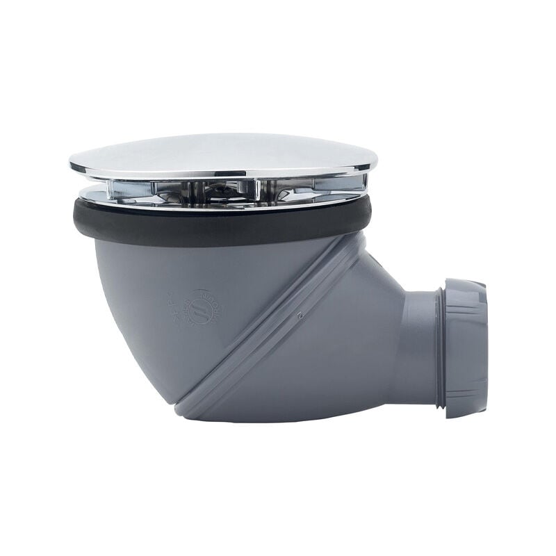 Wirquin Pro - Bonde de Douche nf Ø90 Orientable : Horizontale/Verticale james - Dôme abs Chromé