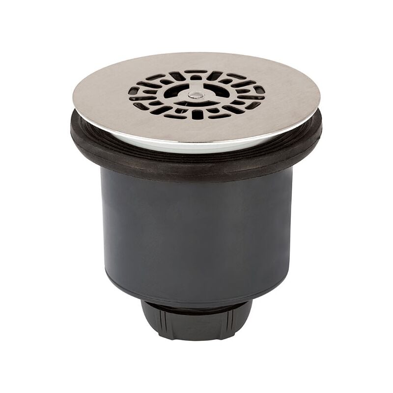 Wirquin Pro - Bonde de Douche nf Ø90 Verticale tourbillon - Grille plate en inox brossé - Wirquin