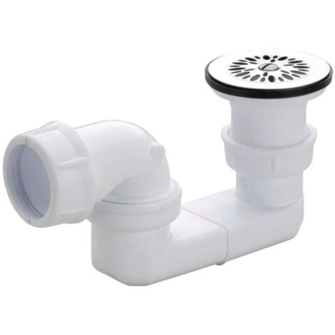 Nicoll – Bonde de douche PVC orientable diamètre 50mm – Siphon à 360° – Grille inox Ø 70mm – Écrous ergonomiques – 205003