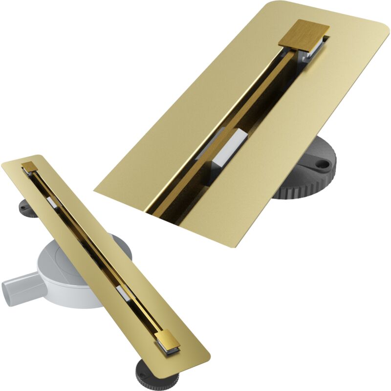 Bonde de douche sous carrelage 50 cm siphon de douche en acier inoxydable luno gold 85031090