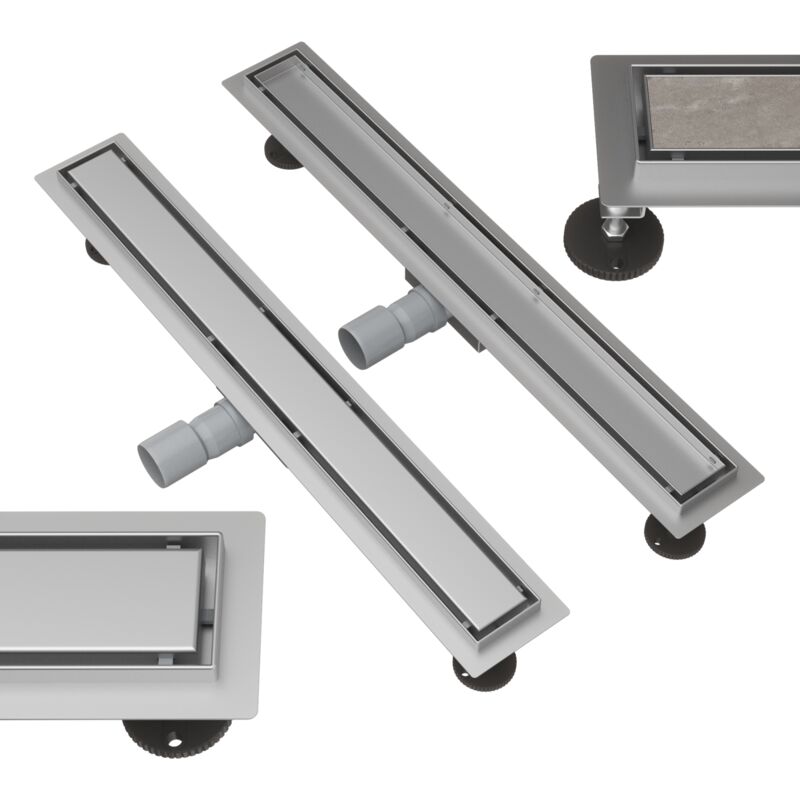 Bonde de douche sous carrelage 70 cm acier 2en1 siphon de douche receveur de douche entero