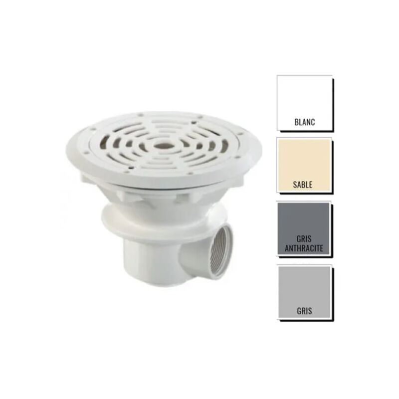 Astral - Bonde de fond pool - piscine béton/liner couleur Blanc