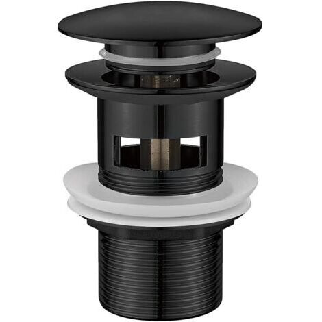 Bonde de Lavabo aevc Trop Plein Universelle,Bonde de Lavabo Pop Up, Bonde Clic Clac,Bonde Pop Up, Noir